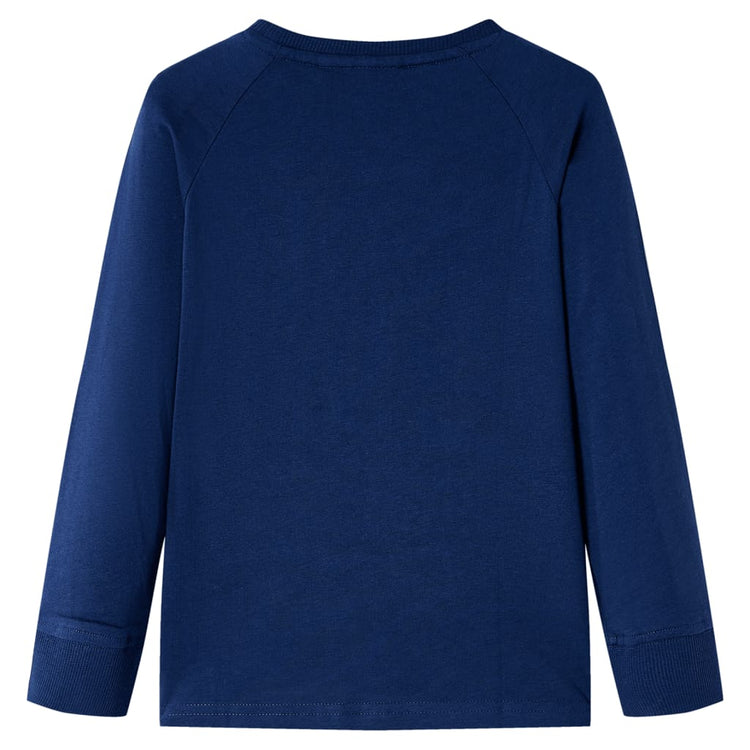 Vidaxl Kinderhemd mit langen Ärmeln 116 Marineblau