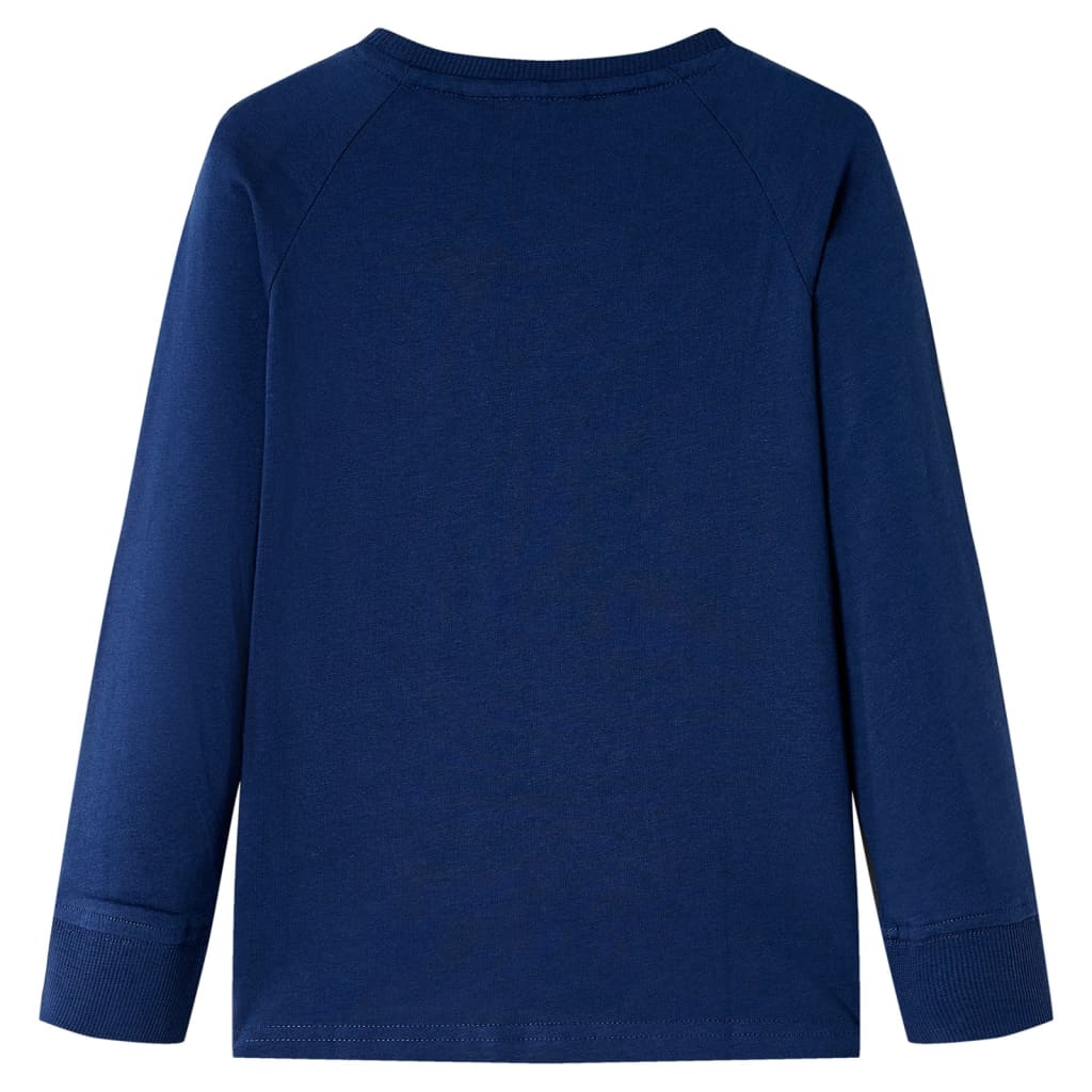 Vidaxl Kinderhemd mit langen Ärmeln 128 Marineblau