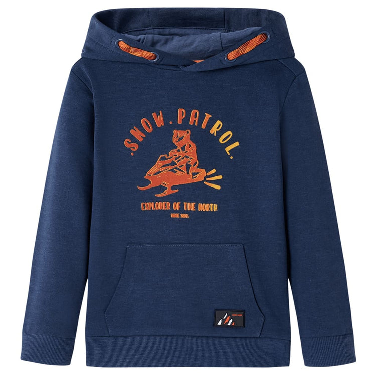 Vidaxl -Kinderpullover mit Hood 128 gemischtes Marineblau und Orange