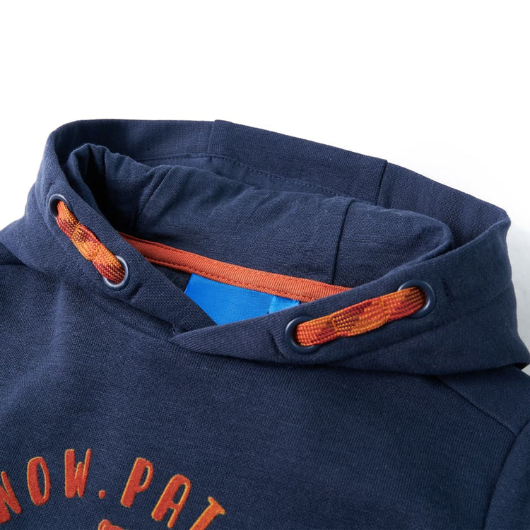 Vidaxl -Kinderpullover mit Hood 128 gemischtes Marineblau und Orange