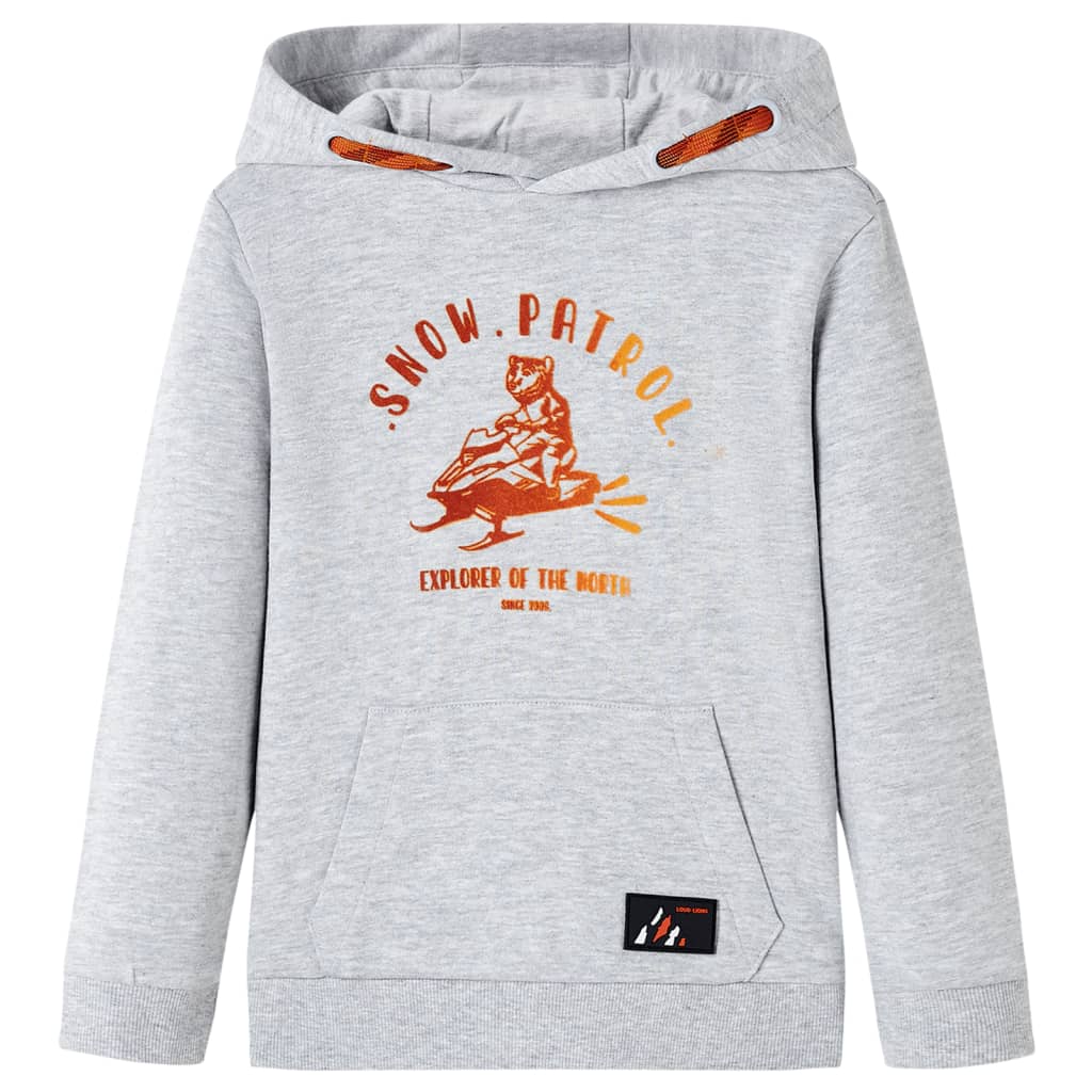 Vidaxl Kinderpullover mit Motorhaube 116 gemischtes Grau und Orange
