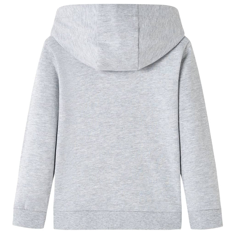 Vidaxl Kinderpullover mit Motorhaube 116 gemischtes Grau und Orange