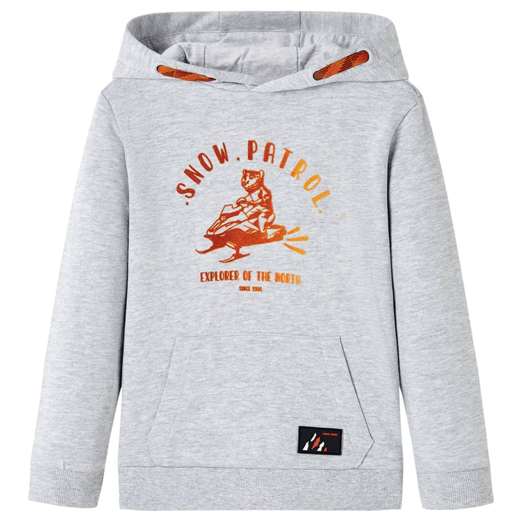 Vidaxl -Kinderpullover mit Hood 140 gemischt grau und orange