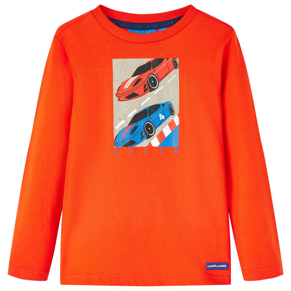 Vidaxl -Kinderhemd mit langen Ärmeln 128 leuchtend orange