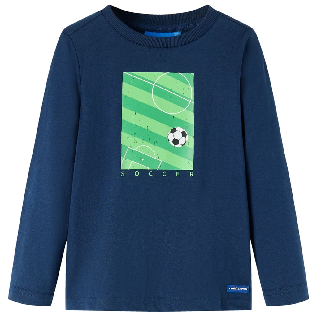 Vidaxl -Kinderhemd mit langen Ärmeln 92 Marineblau