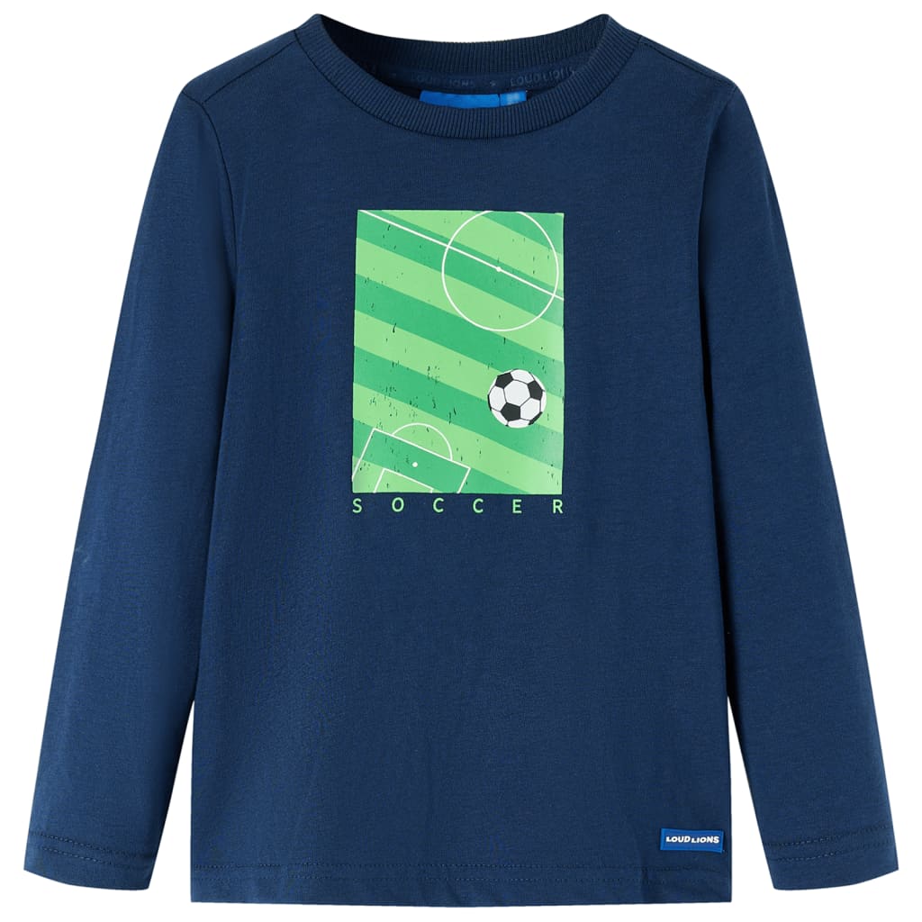 Vidaxl Kinderhemd mit langen Ärmeln 104 Marineblau