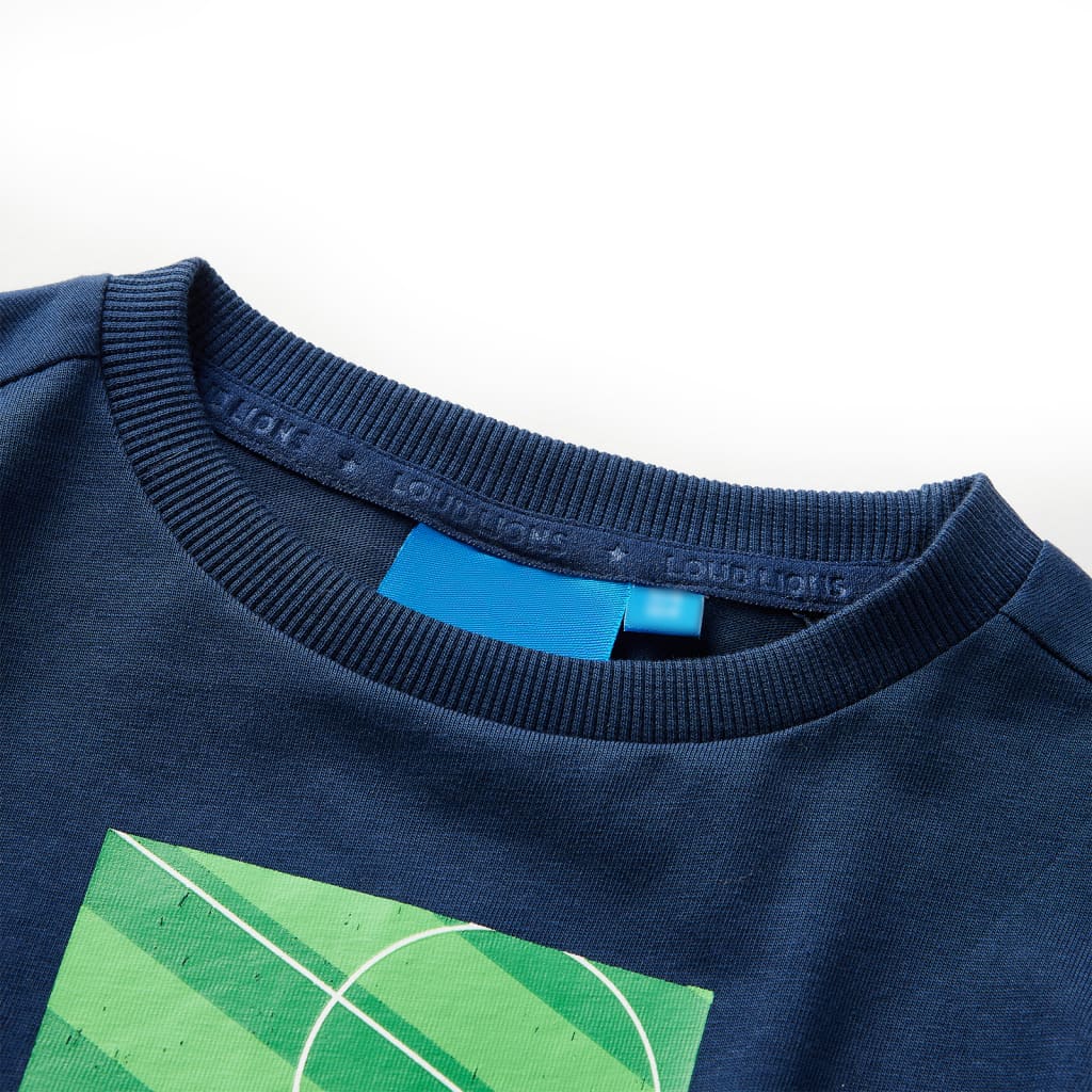 Vidaxl Kinderhemd mit langen Ärmeln 128 Marineblau