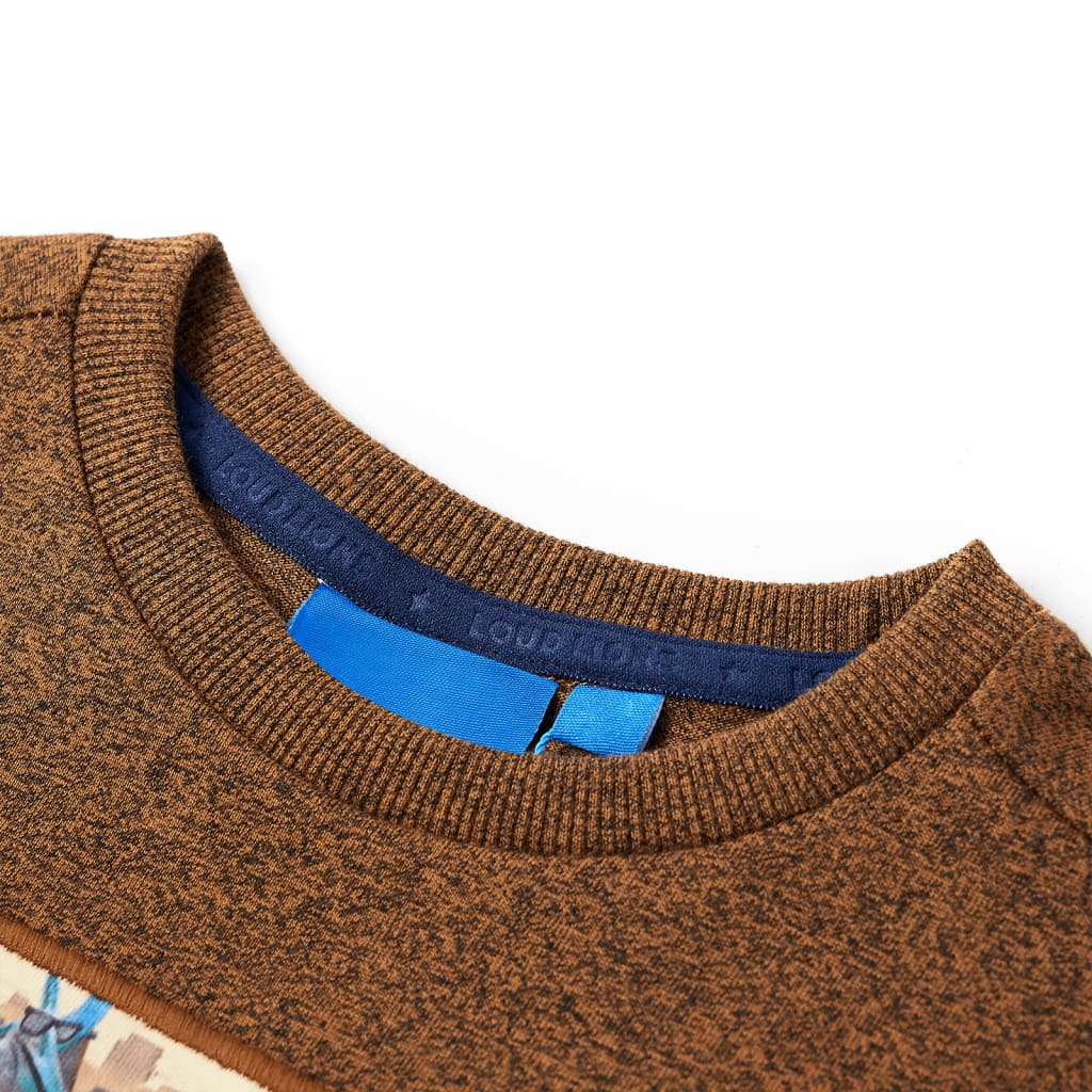 Vidaxl -Kinderhemd mit langen Ärmeln 92 gemischte Cognac Farbe