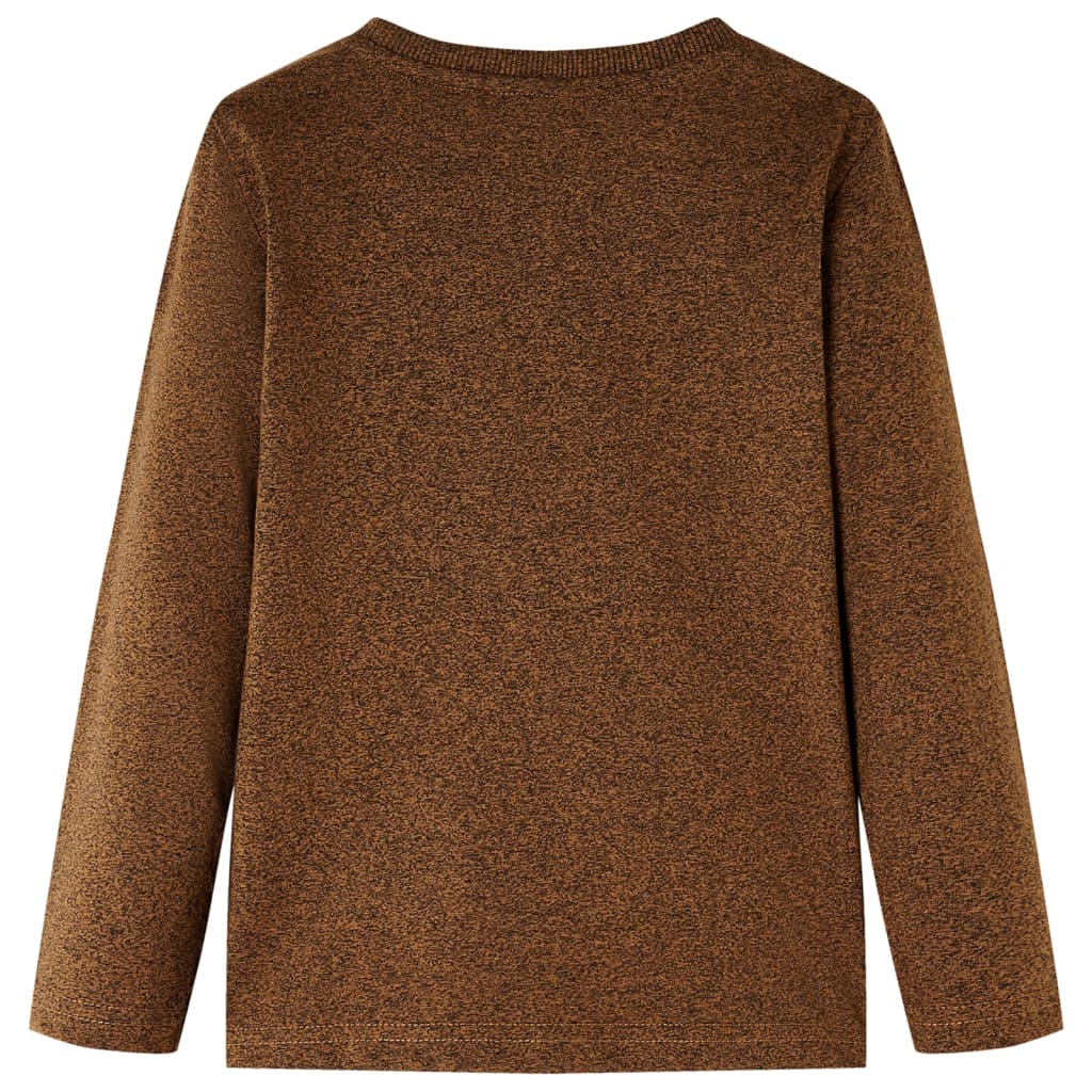 Vidaxl -Kinderhemd mit langen Ärmeln 104 gemischte Cognac -Farbe