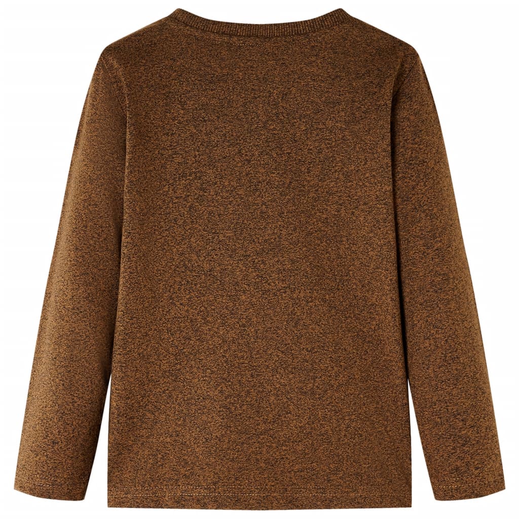 Vidaxl -Kinderhemd mit langen Ärmeln 128 gemischte Cognac -Farbe