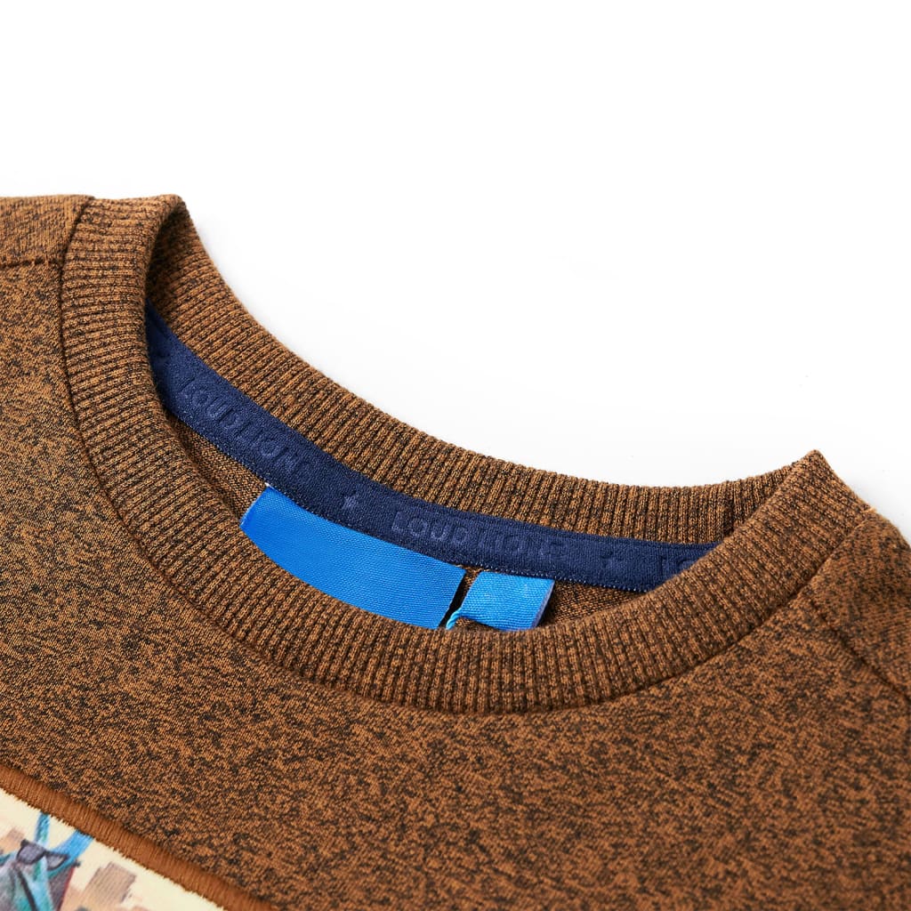 Vidaxl -Kinderhemd mit langen Ärmeln 140 gemischte Cognac Farbe