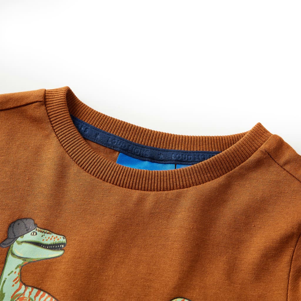 Vidaxl Kinderhemd mit langen Ärmeln 116 Cognac gefärbt