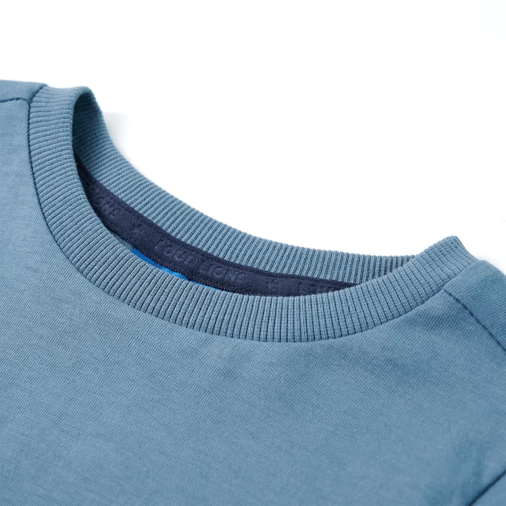 Vidaxl -Kinderhemd mit langen Ärmeln 92 mittelblau