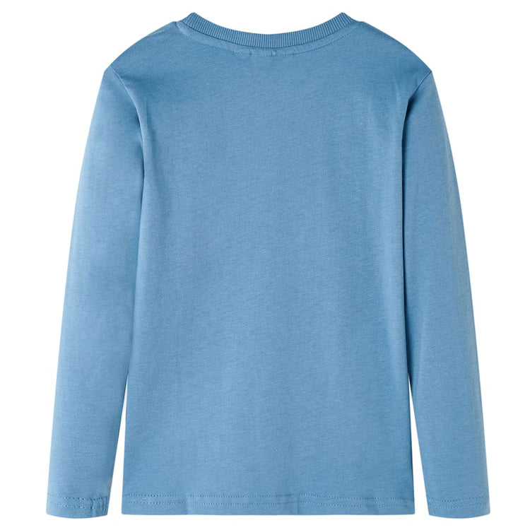 Vidaxl -Kinderhemd mit langen Ärmeln 116 mittelblau