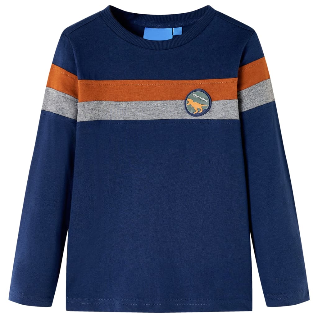Vidaxl -Kinderhemd mit langen Ärmeln 92 Marineblau