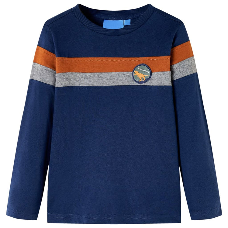 Vidaxl -Kinderhemd mit langen Ärmeln 92 Marineblau
