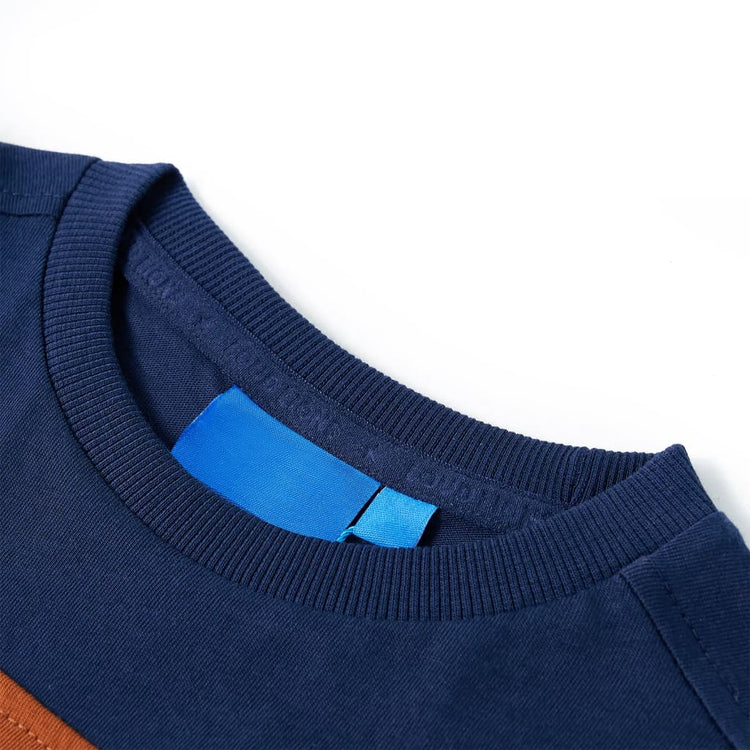 Vidaxl -Kinderhemd mit langen Ärmeln 92 Marineblau