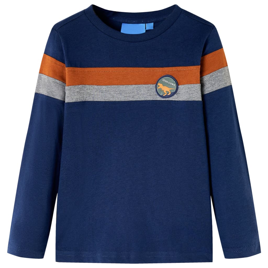 Vidaxl Kinderhemd mit langen Ärmeln 116 Marineblau
