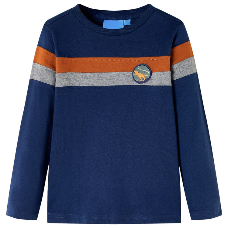 Vidaxl Kinderhemd mit langen Ärmeln 116 Marineblau