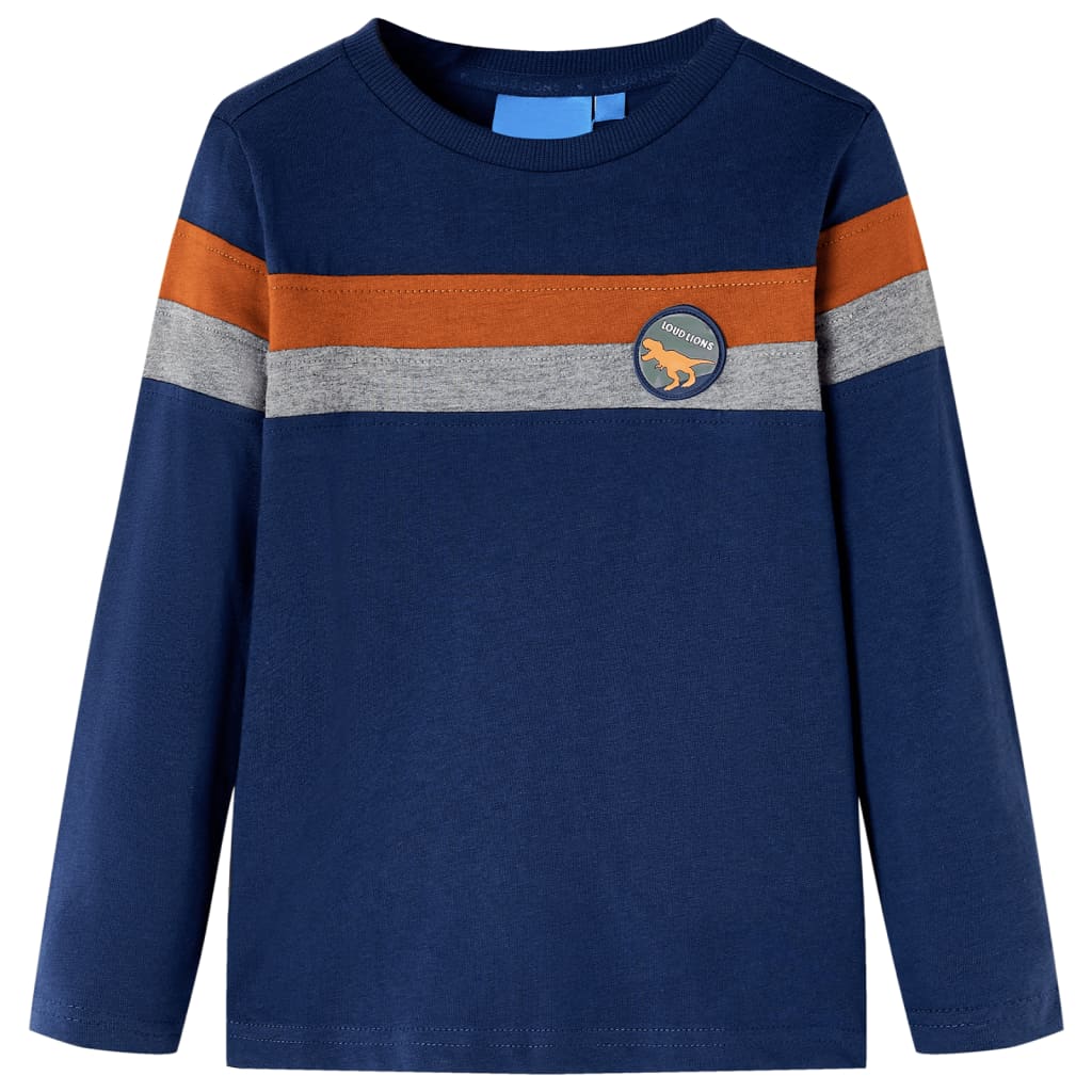 Vidaxl Kinderhemd mit langen Ärmeln 128 Marineblau
