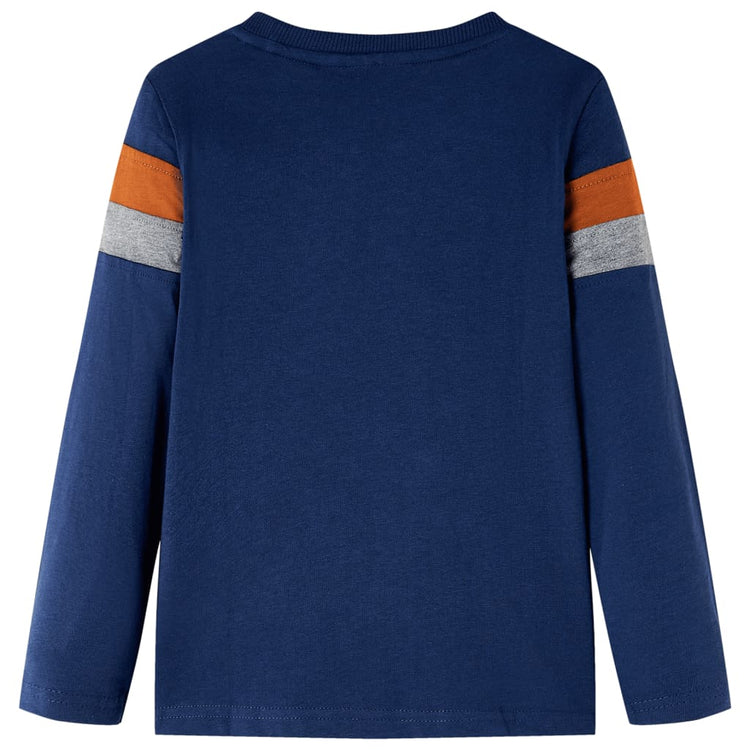 Vidaxl Kinderhemd mit langen Ärmeln 128 Marineblau