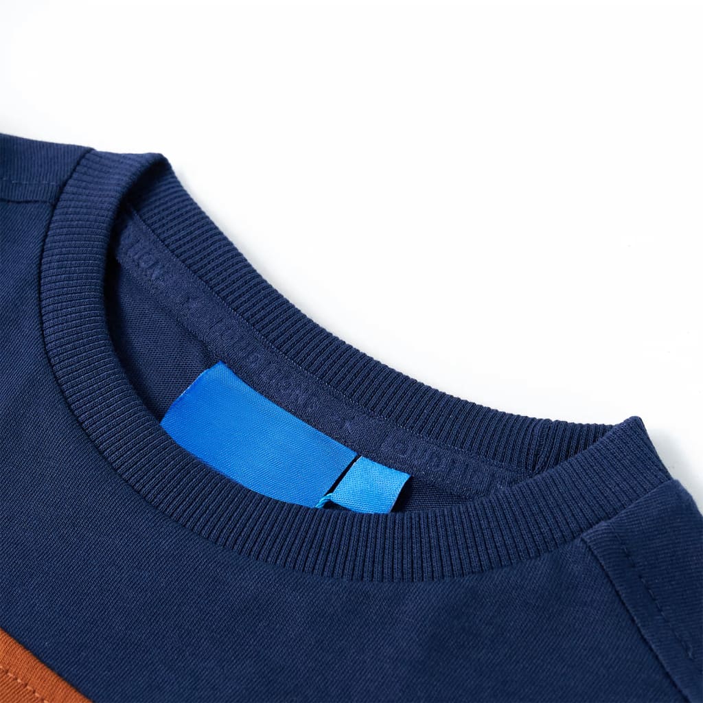 Vidaxl Kinderhemd mit langen Ärmeln 128 Marineblau