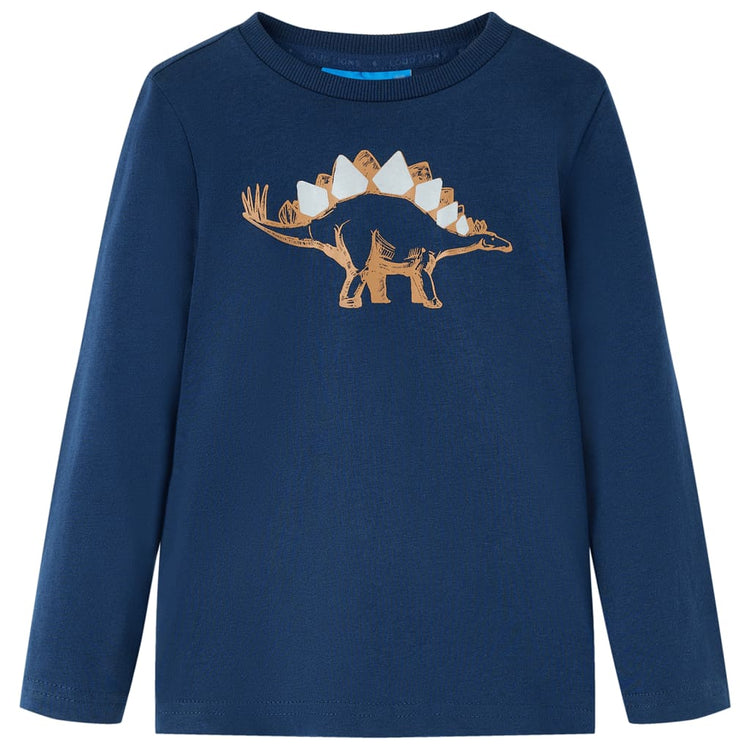 Vidaxl Kinderhemd mit langen Ärmeln 104 Marineblau