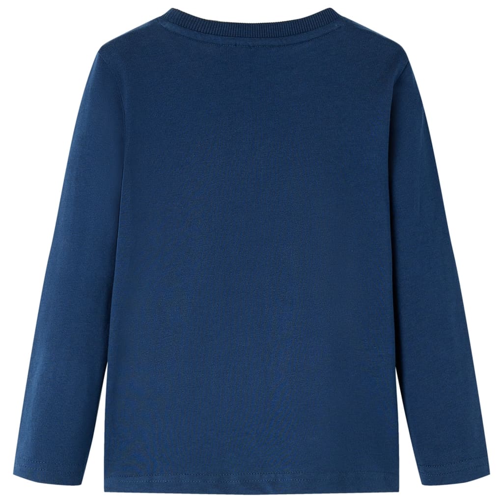 Vidaxl Kinderhemd mit langen Ärmeln 128 Marineblau
