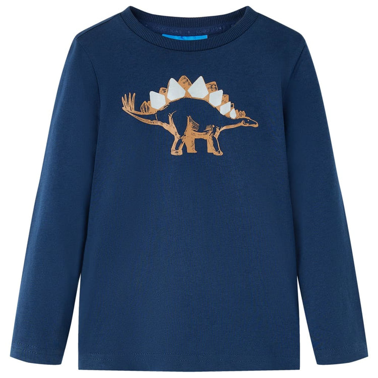 Vidaxl Kinderhemd mit langen Ärmeln 140 Marineblau