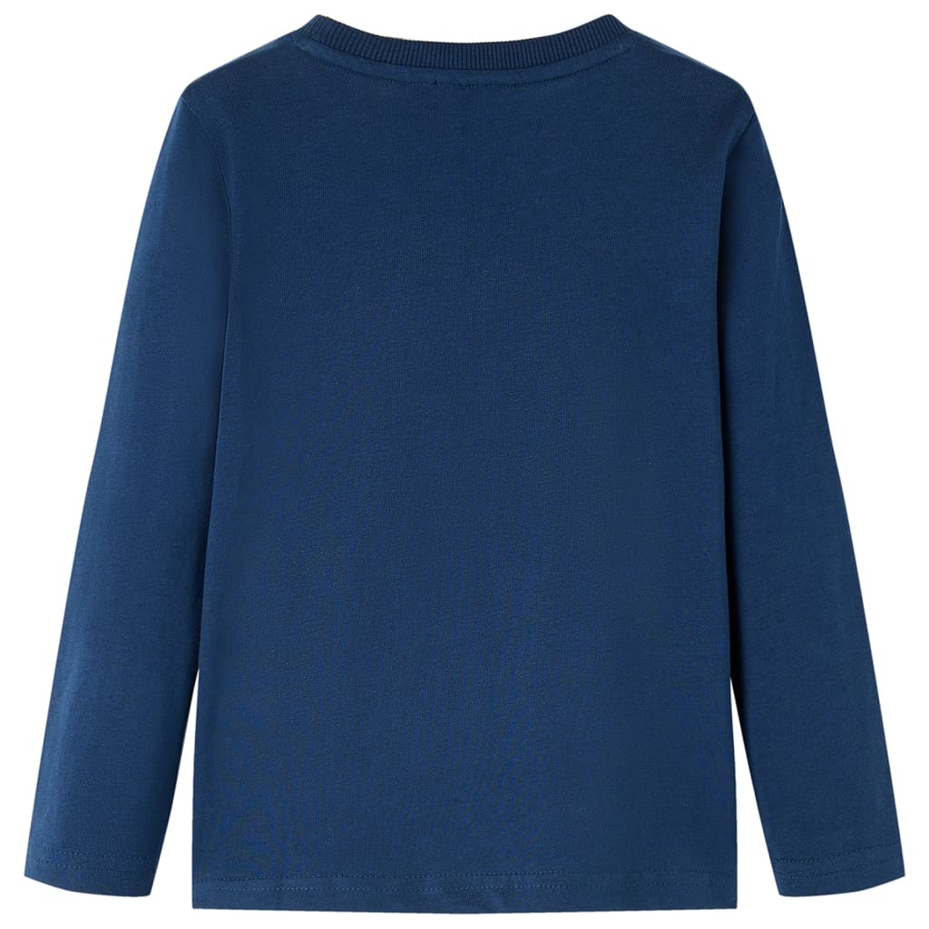Vidaxl Kinderhemd mit langen Ärmeln 140 Marineblau