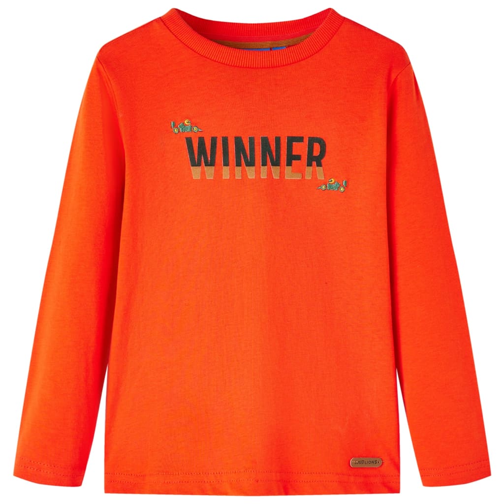 Vidaxl -Kinderhemd mit langen Ärmeln 140 leuchtend orange