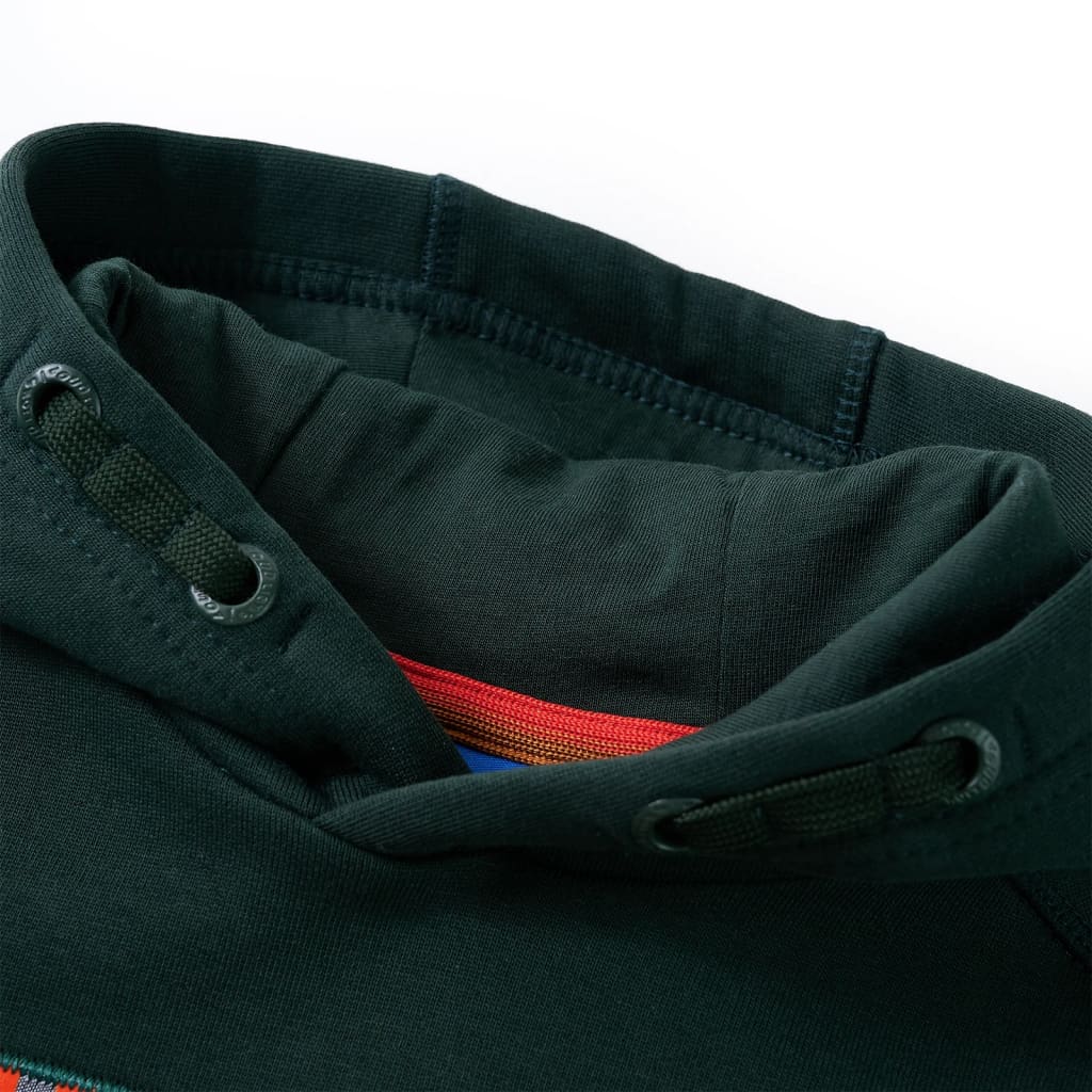 Vidaxl Kinderpullover mit Hood 128 dunkelgrün