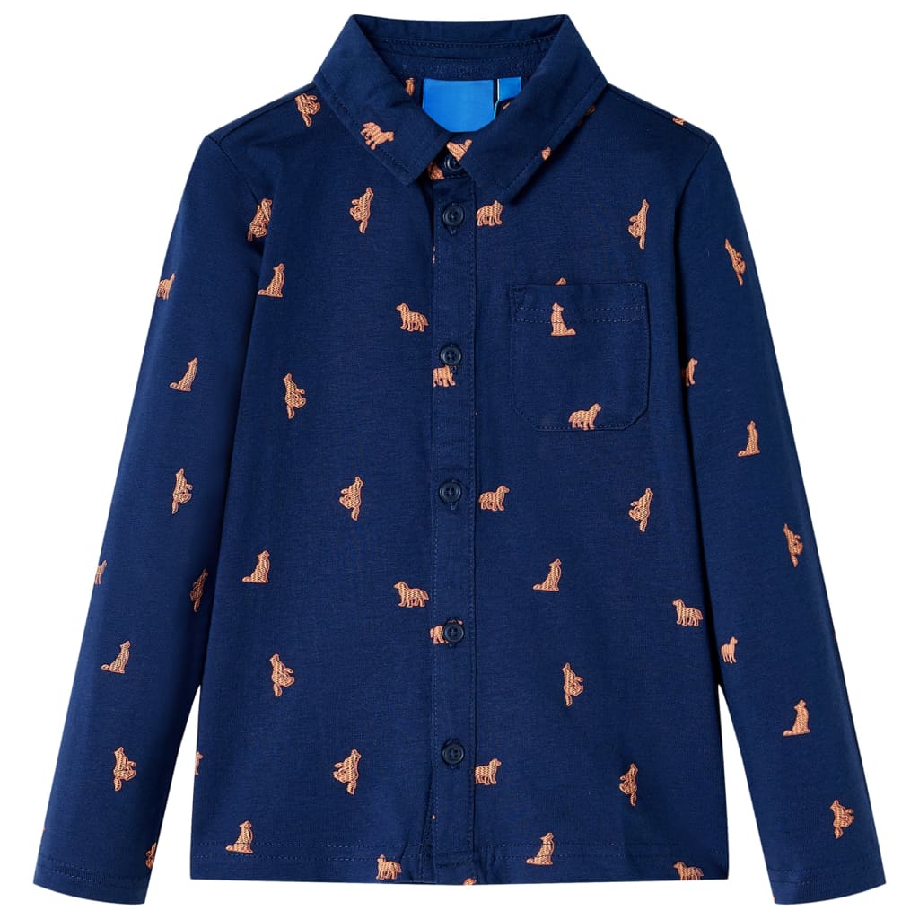 Vidaxl Kinderhemd 140 Marineblau