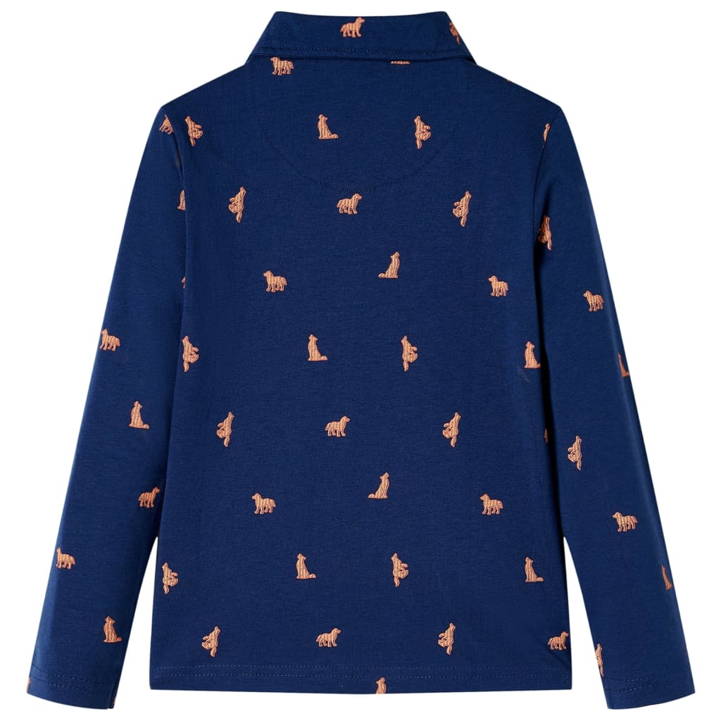 Vidaxl Kinderhemd 140 Marineblau