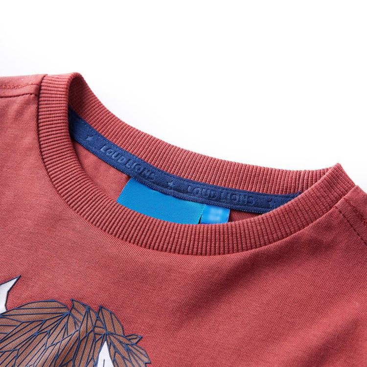 Vidaxl -Kinderhemd mit langen Ärmeln 104 rot -Brown