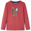 Vidaxl -Kinderhemd mit langen Ärmeln 128 rot -Brown