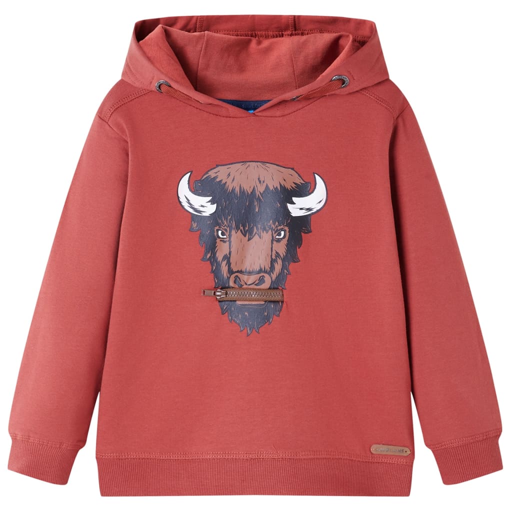 Vidaxl -Kinderpullover mit Hood 116 Rötung -Brown