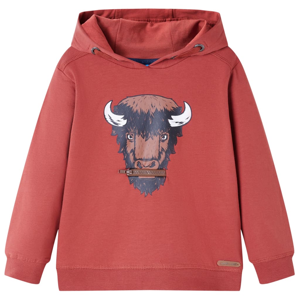Vidaxl -Kinderpullover mit Hood 128 rot -Brown