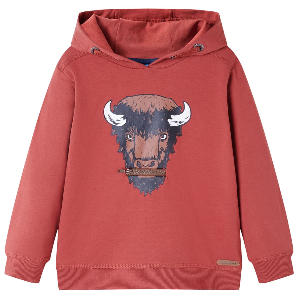 Vidaxl -Kinderpullover mit Hood 140 Rötung -Brown
