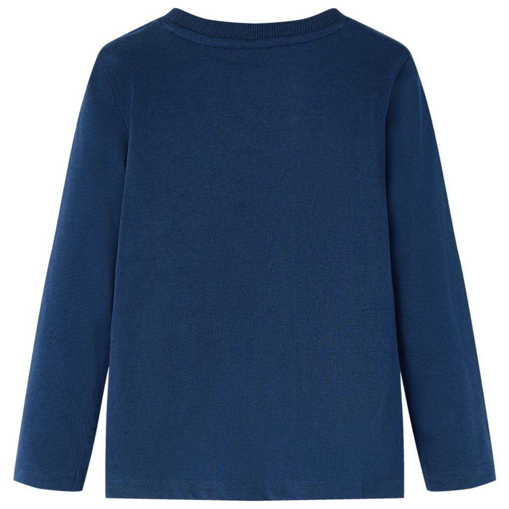 Vidaxl Kinderhemd mit langen Ärmeln 128 Marineblau