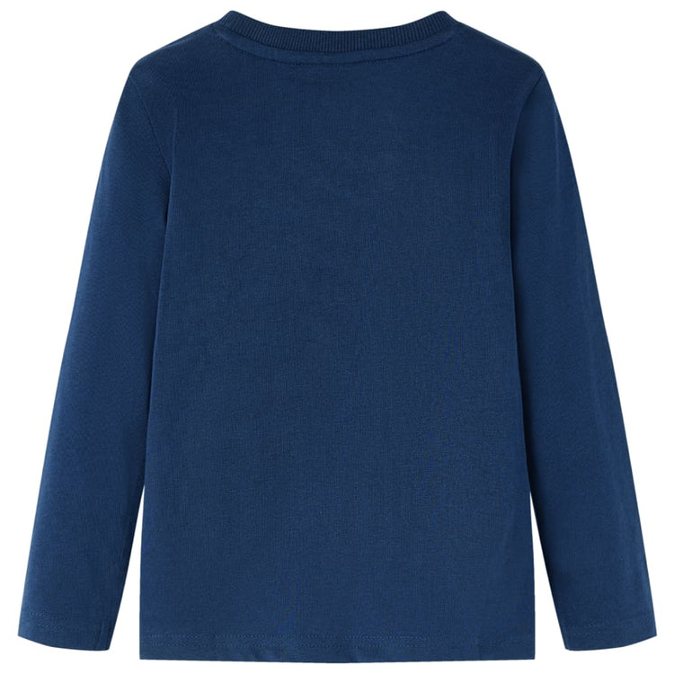 Vidaxl Kinderhemd mit langen Ärmeln 128 Marineblau
