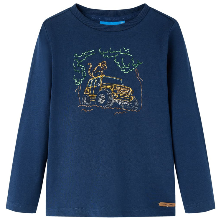 Vidaxl Kinderhemd mit langen Ärmeln 140 Marineblau
