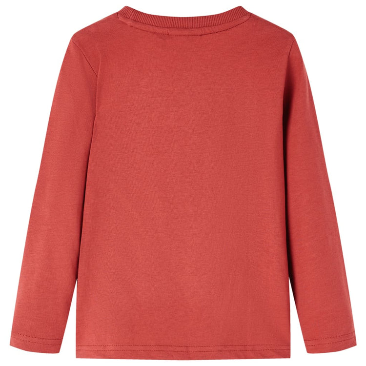 Vidaxl -Kinderhemd mit langen Ärmeln 128 rot -Brown