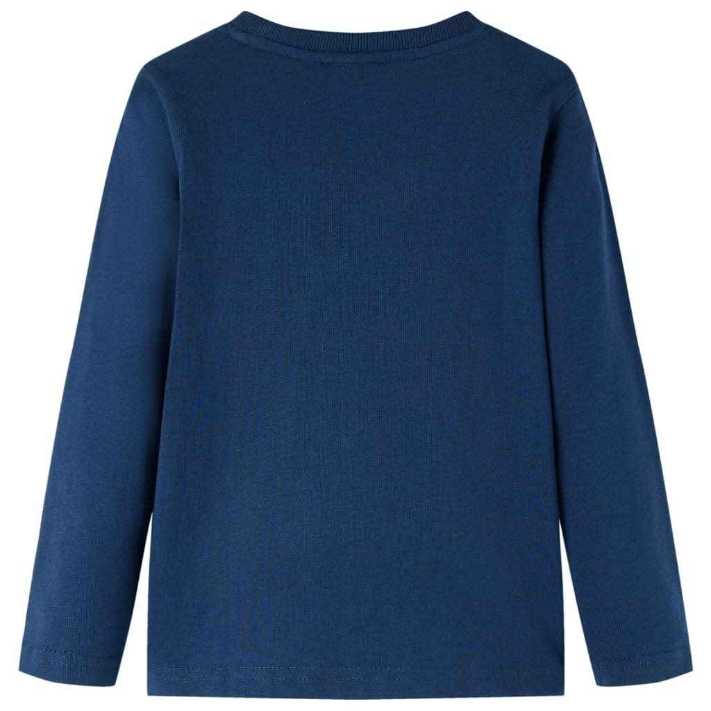 Vidaxl -Kinderhemd mit langen Ärmeln 92 Marineblau