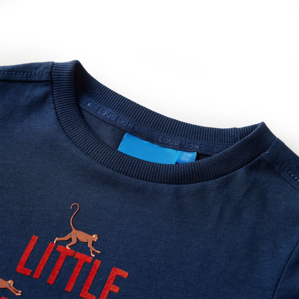 Vidaxl Kinderhemd mit langen Ärmeln 140 Marineblau