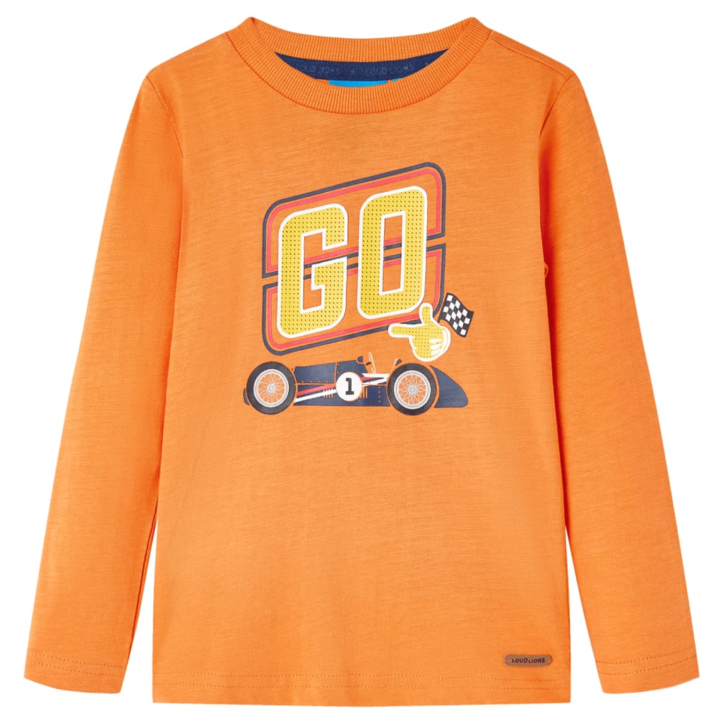 Vidaxl -Kinderhemd mit langen Ärmeln 140 Dark Orange