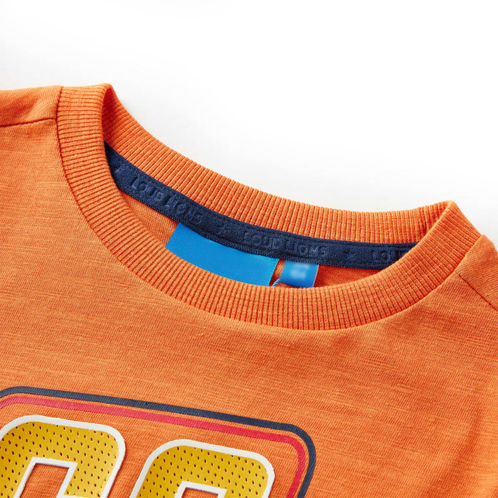Vidaxl -Kinderhemd mit langen Ärmeln 140 Dark Orange