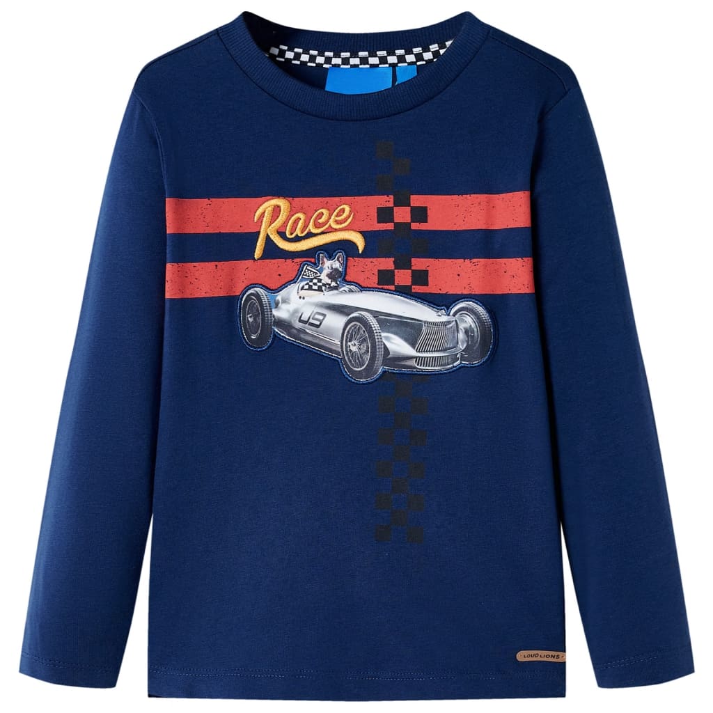 Vidaxl -Kinderhemd mit langen Ärmeln 92 Marineblau