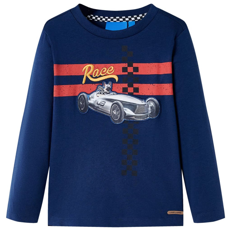 Vidaxl Kinderhemd mit langen Ärmeln 116 Marineblau