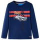 Vidaxl Kinderhemd mit langen Ärmeln 128 Marineblau